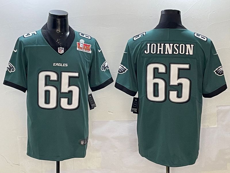 Men Philadelphia Eagles #65 Johnson Green Second generation 2025 Nike Limited NFL Jersey style 2